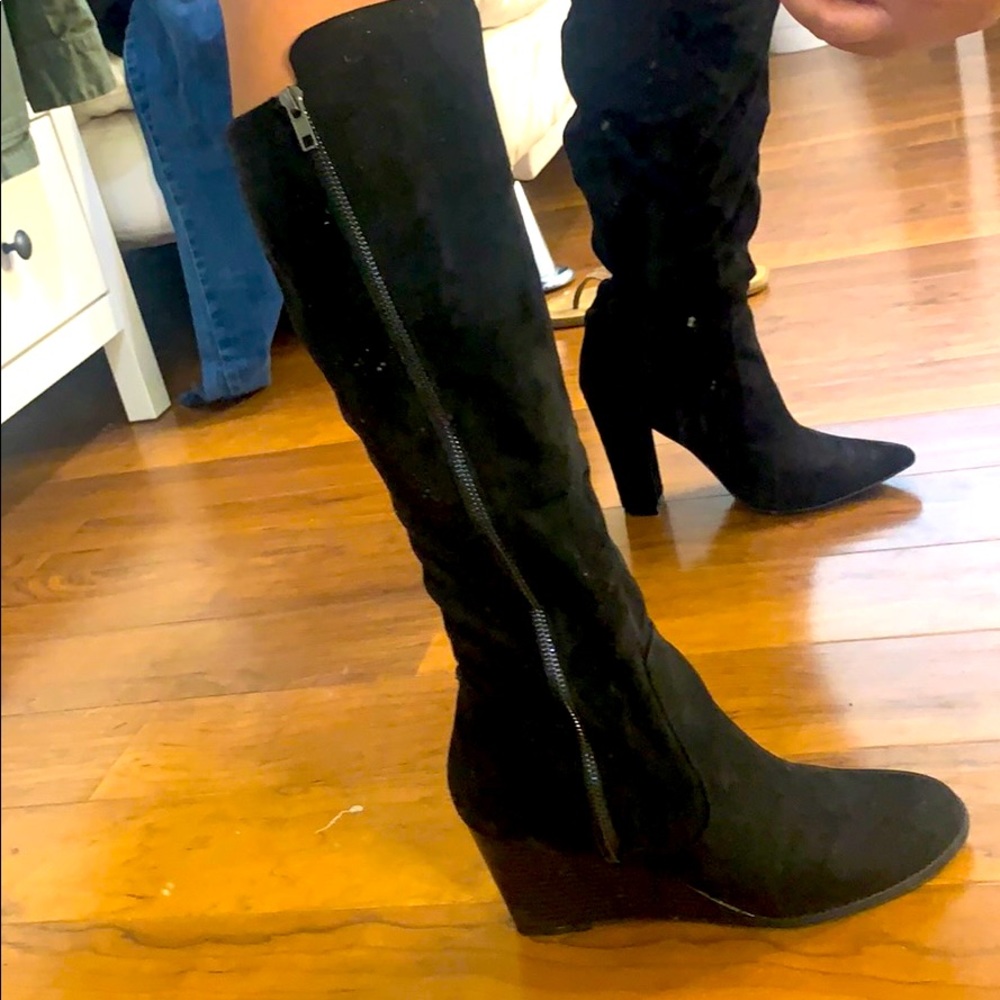 Suede high boots